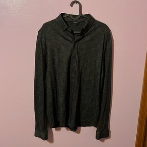 Men’s Vince Button Front Plaid Striped Shirt